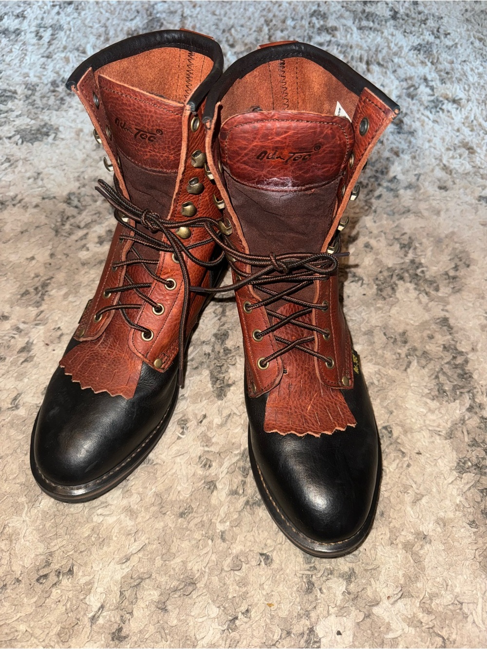 Ad Tec Packer Boot mens 10.5 Brown Tanned Leather Water Resistant